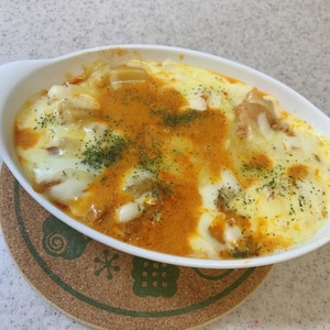 チーズがとろ～り！レンジで１分半！カレードリア♪